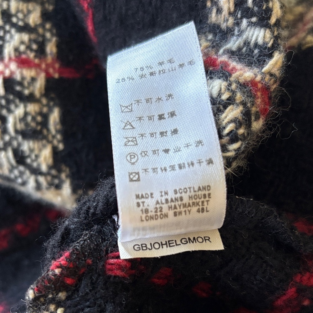 Burberry Cowl Neck Black and Cream Plaid Cape - Picture 2 of 3